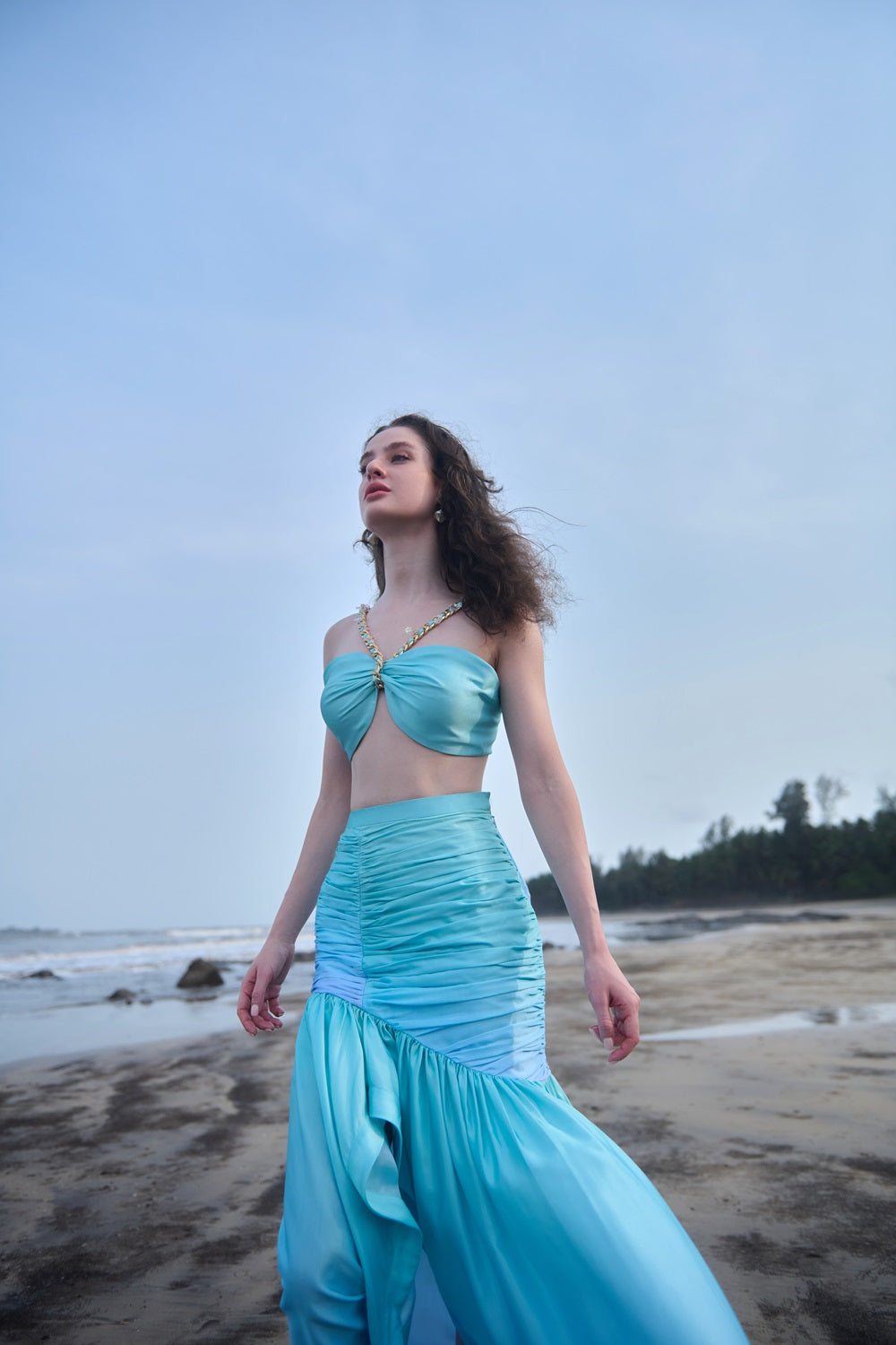 AZZURRA CROP TOP & AZZURRA LONG SKIRT