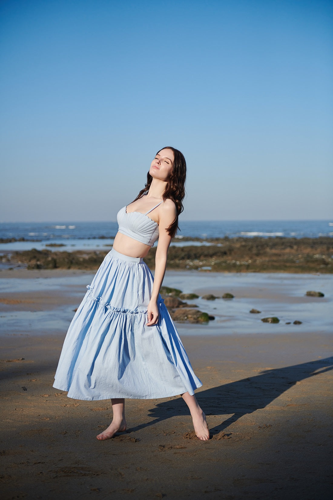 KATE SHELL CROP TOP & KATE MIDI SKIRT