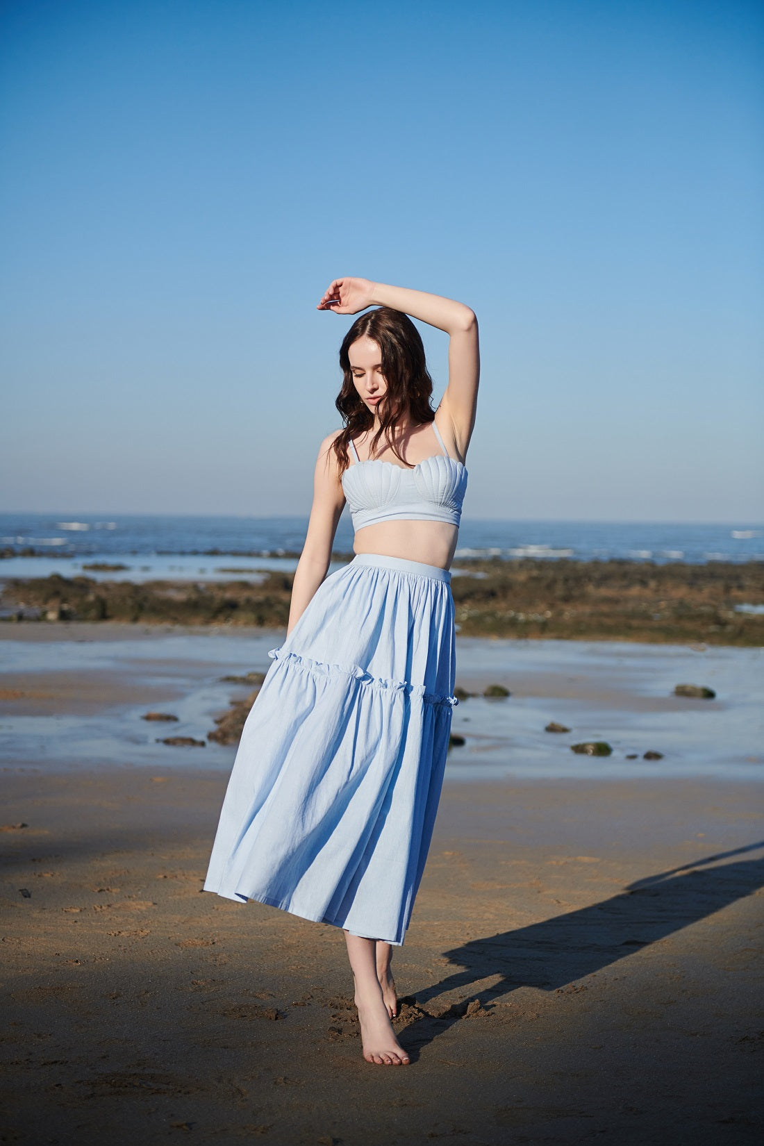 KATE SHELL CROP TOP & KATE MIDI SKIRT